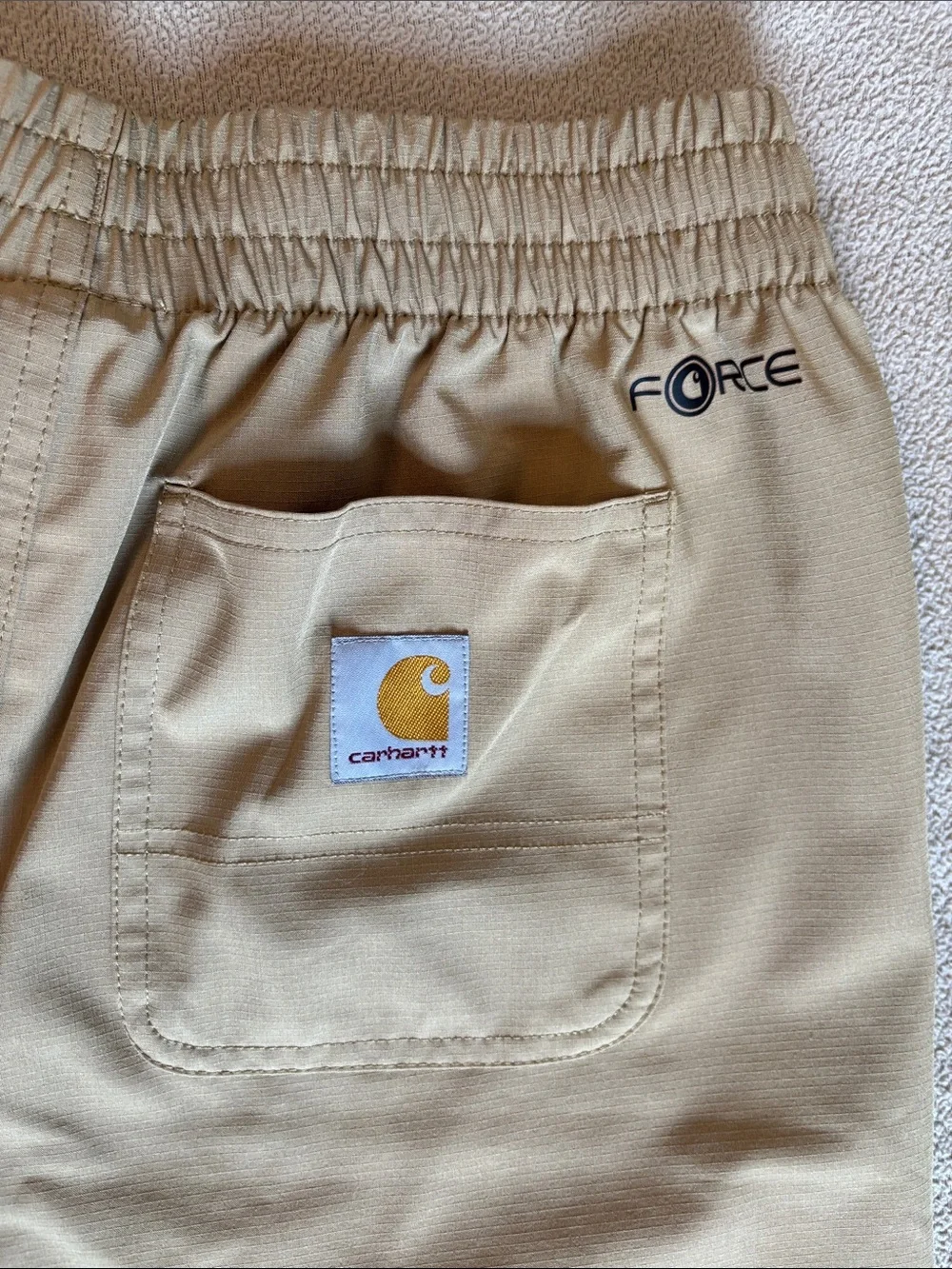 Carhartt G-Force Youth Tan Elastic-Waist Casual Shorts